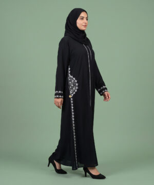 Embroidered Front Open Abaya