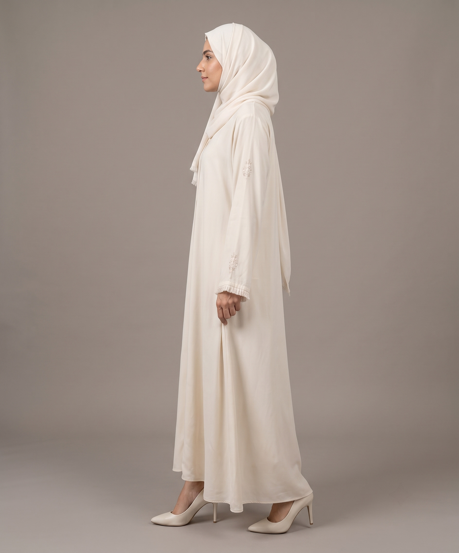 Fancy Hand-Beaded Front Open Abaya - Image 14