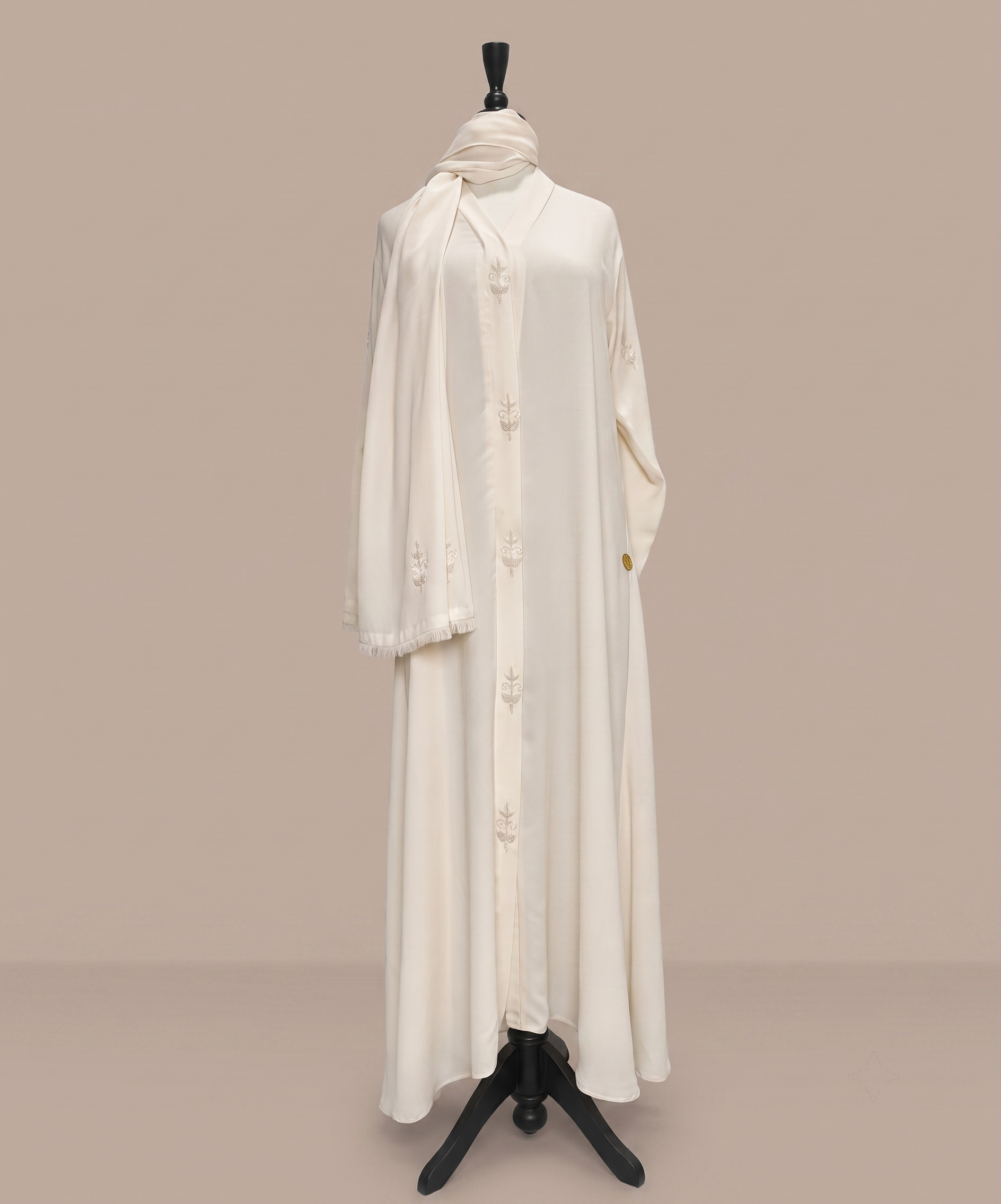 Fancy Hand-Beaded Front Open Abaya - Image 16