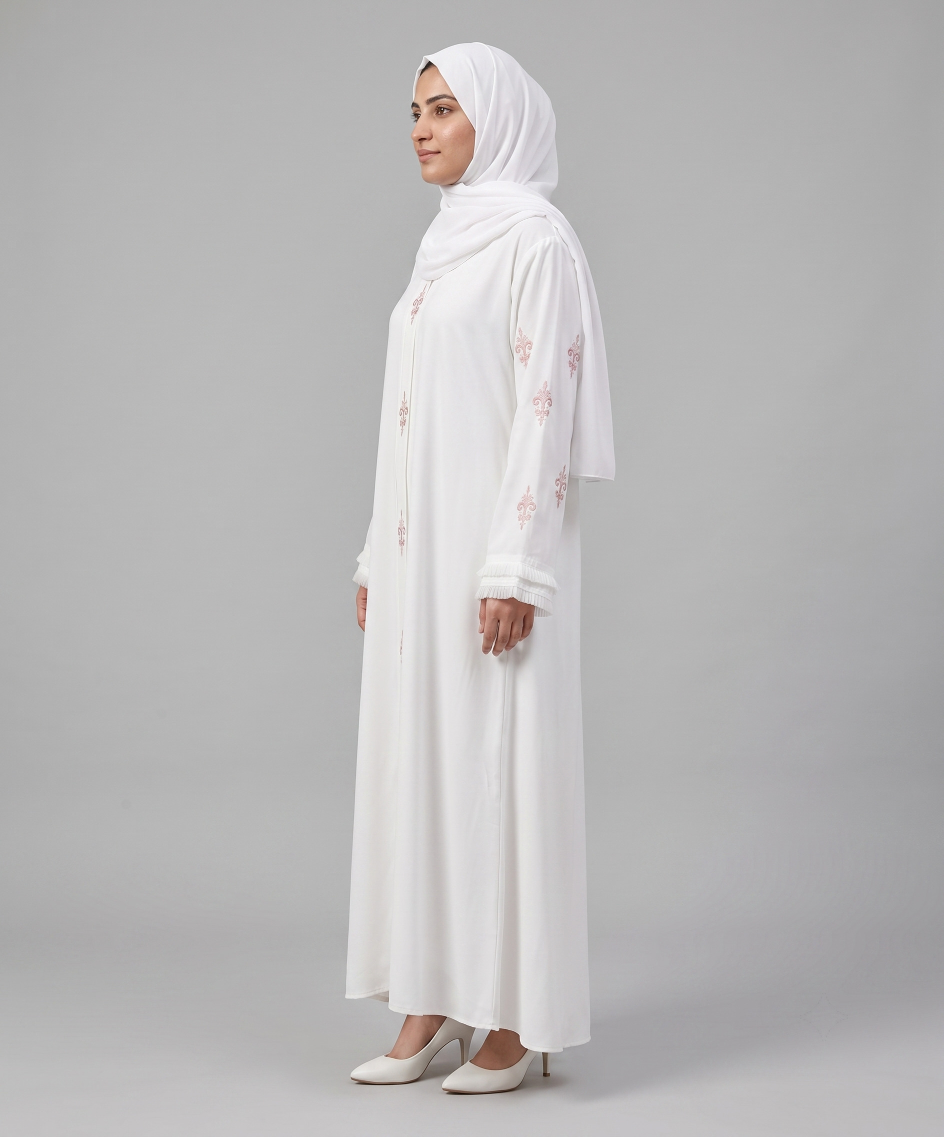 Fancy Hand-Beaded Front Open Abaya - Image 5