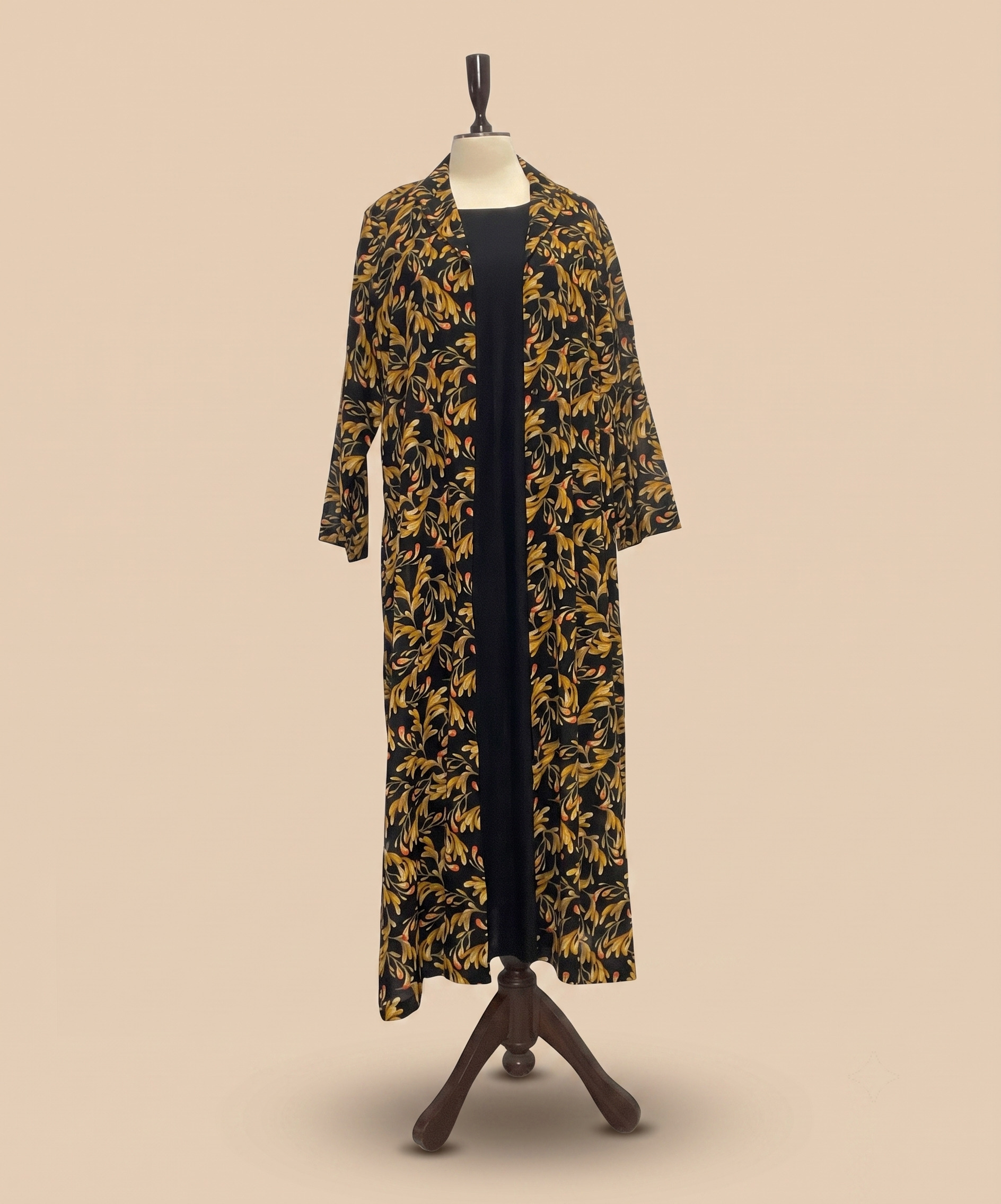 Printed Lawn Front Open Gown with Inner - Image 3