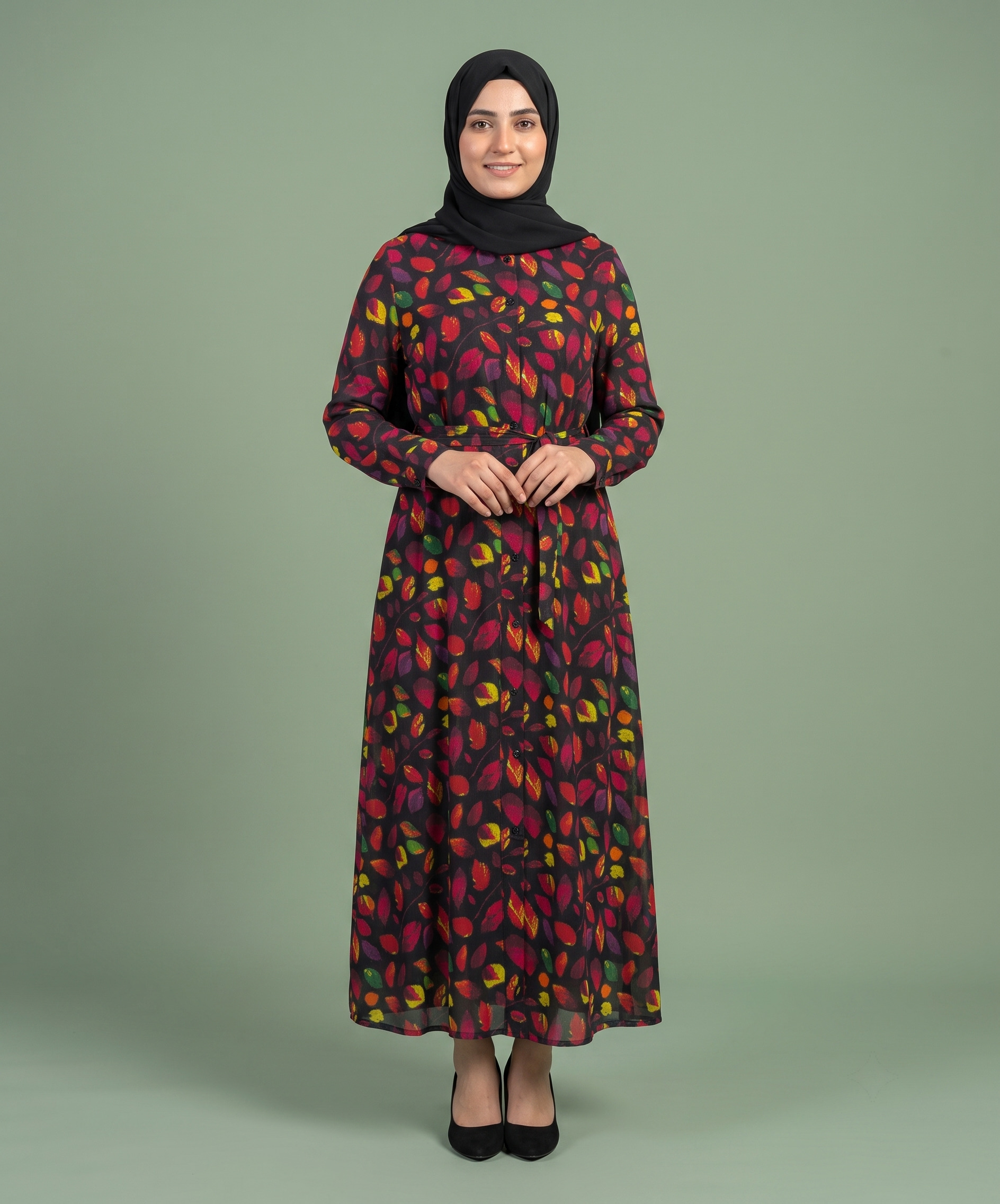 Lawn Front Open Printed Frock - Image 3