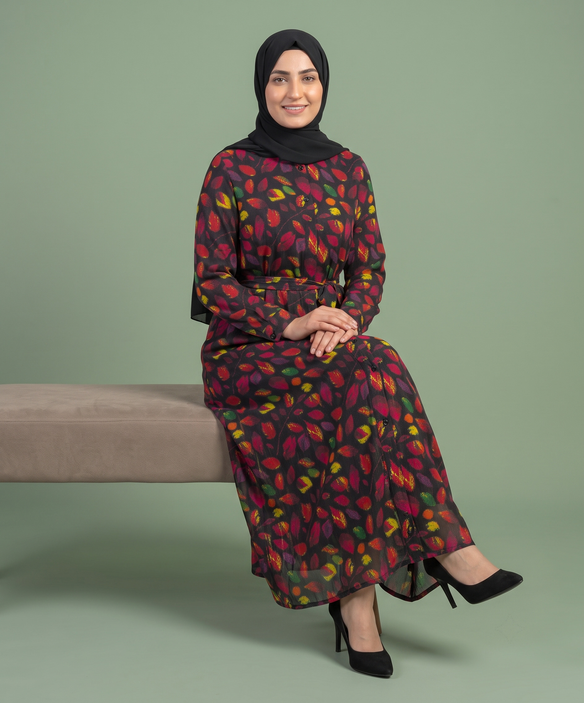Lawn Front Open Printed Frock - Image 2