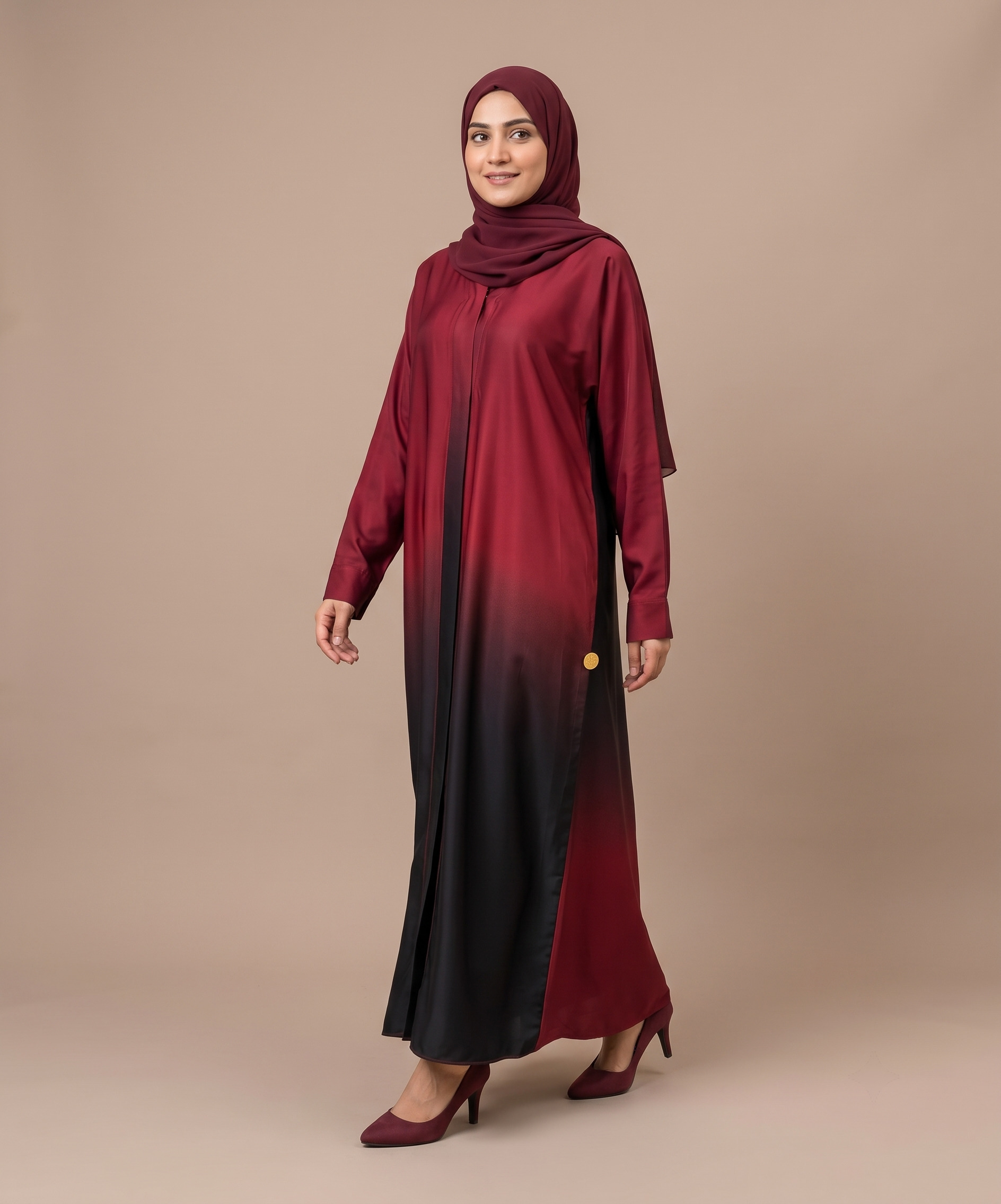 Tie & Dye Front Open Abaya - Image 11