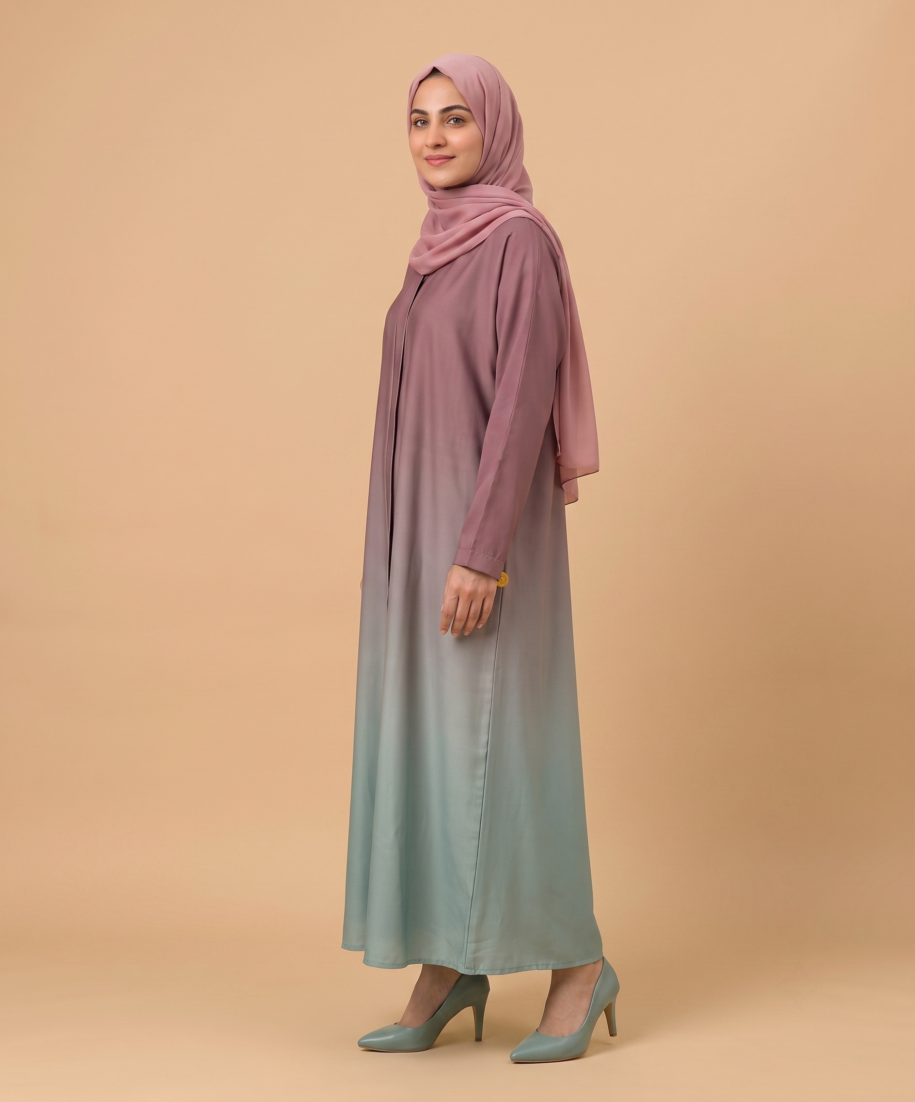 Tie & Dye Front Open Abaya - Image 2