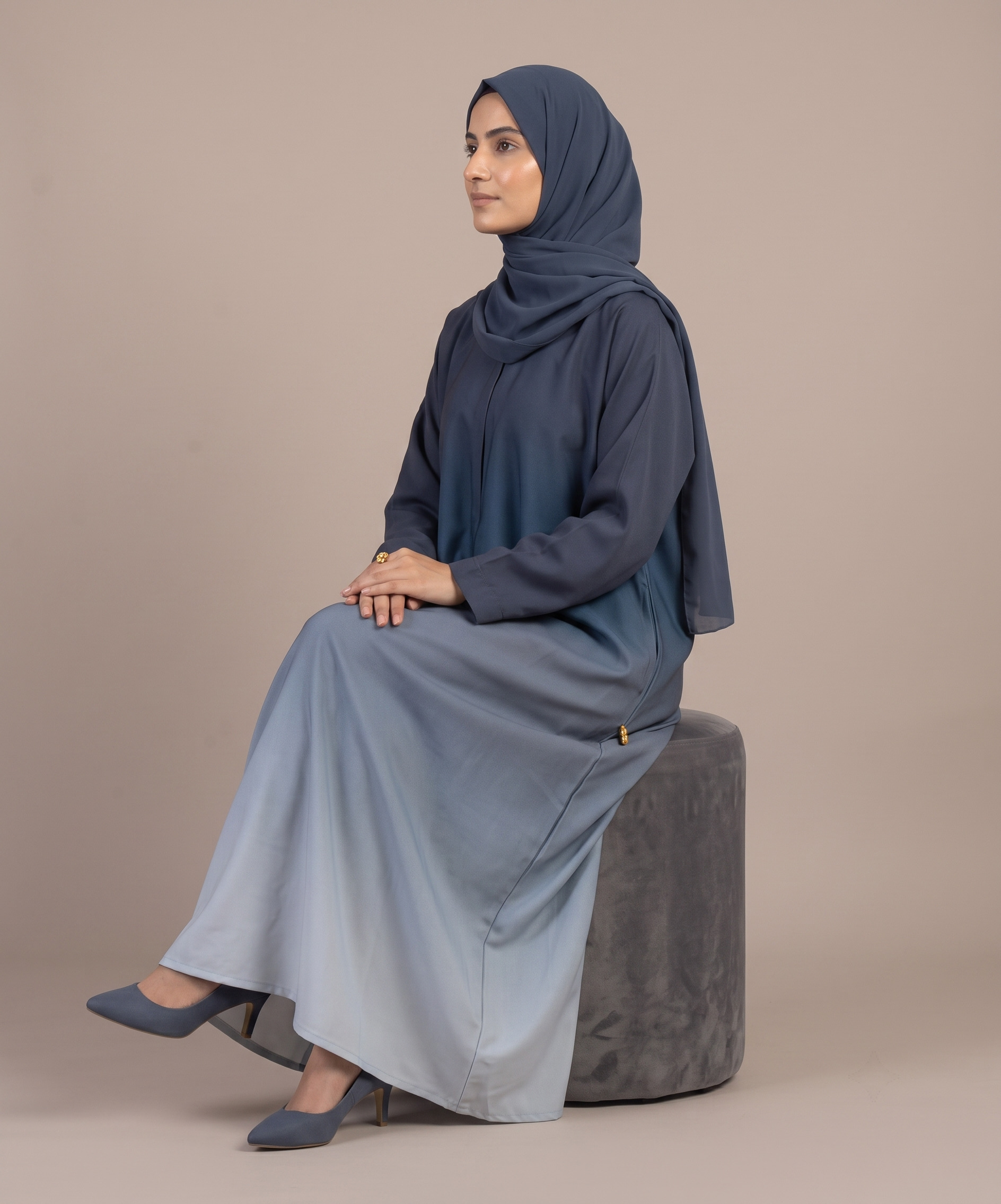 Tie & Dye Front Open Abaya - Image 17