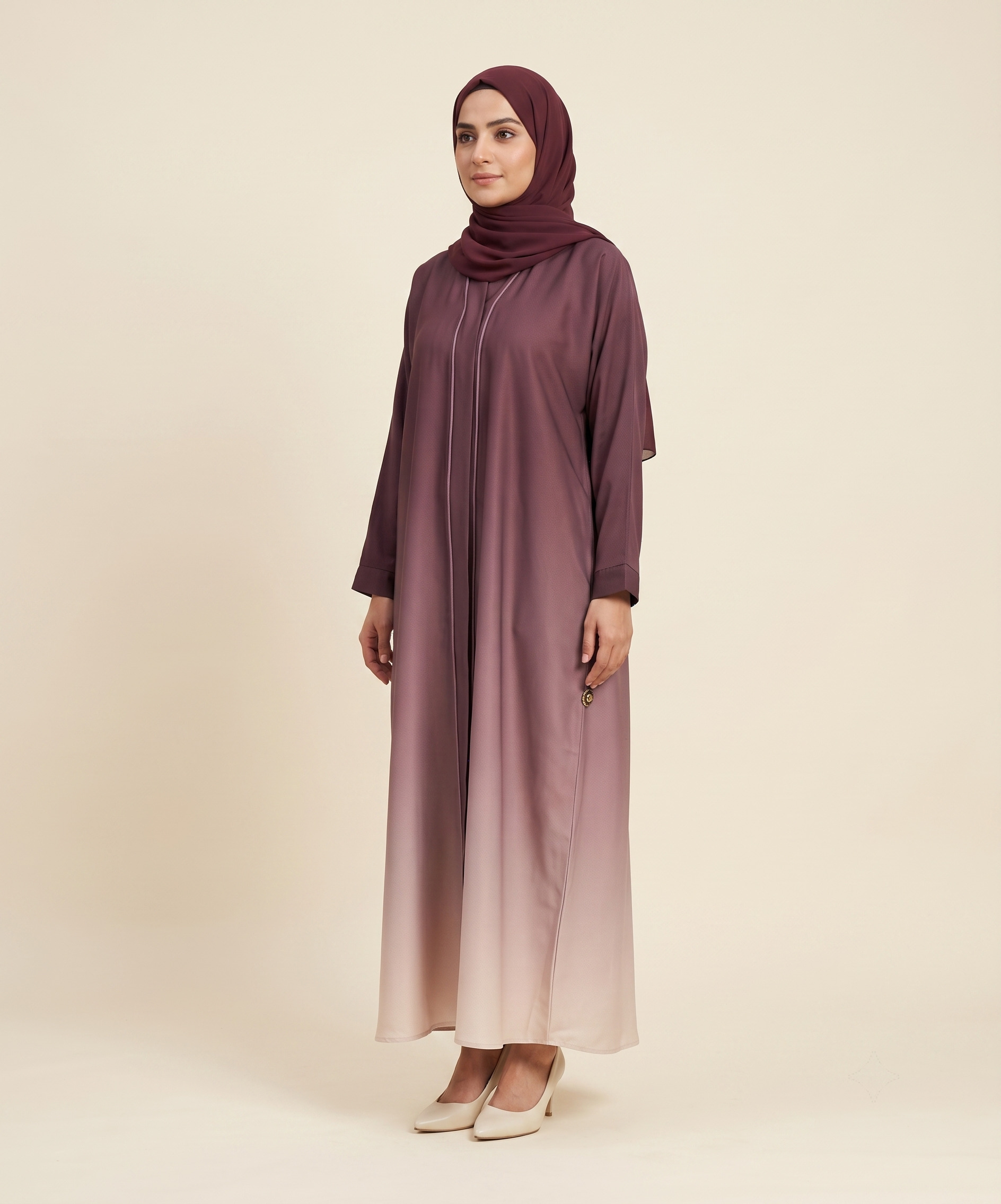Tie & Dye Front Open Abaya - Image 21