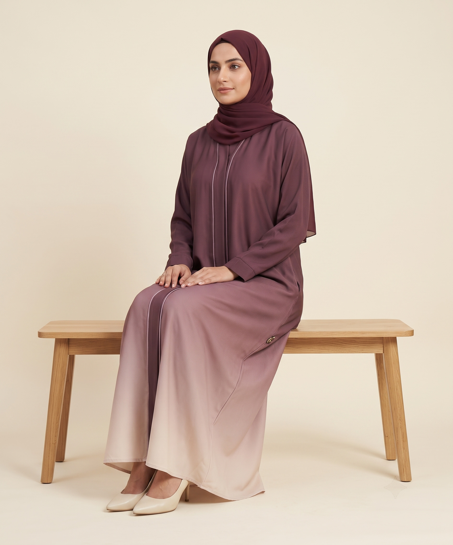 Tie & Dye Front Open Abaya - Image 22