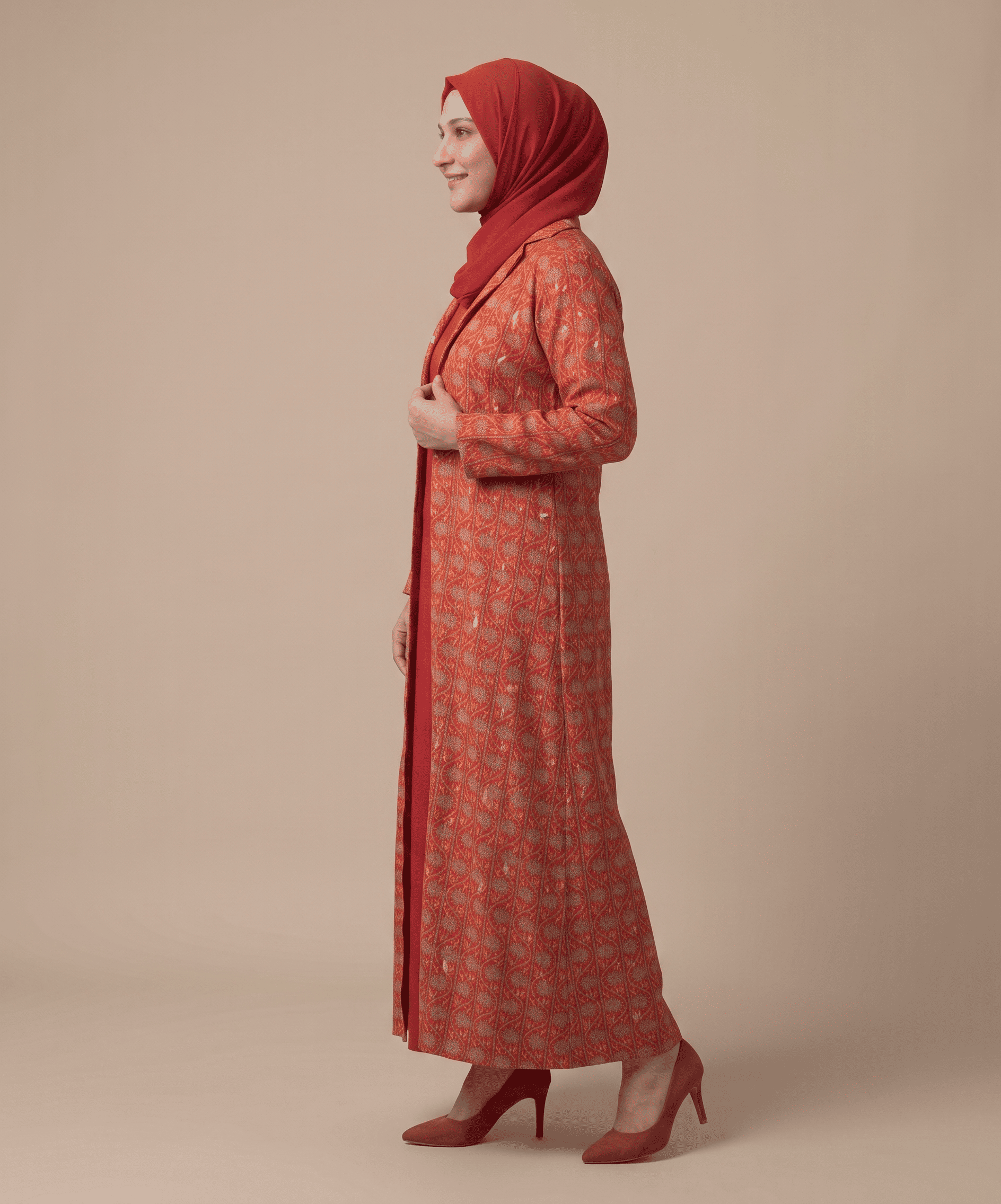 Front Open Gown With Lawn Inner - Image 3