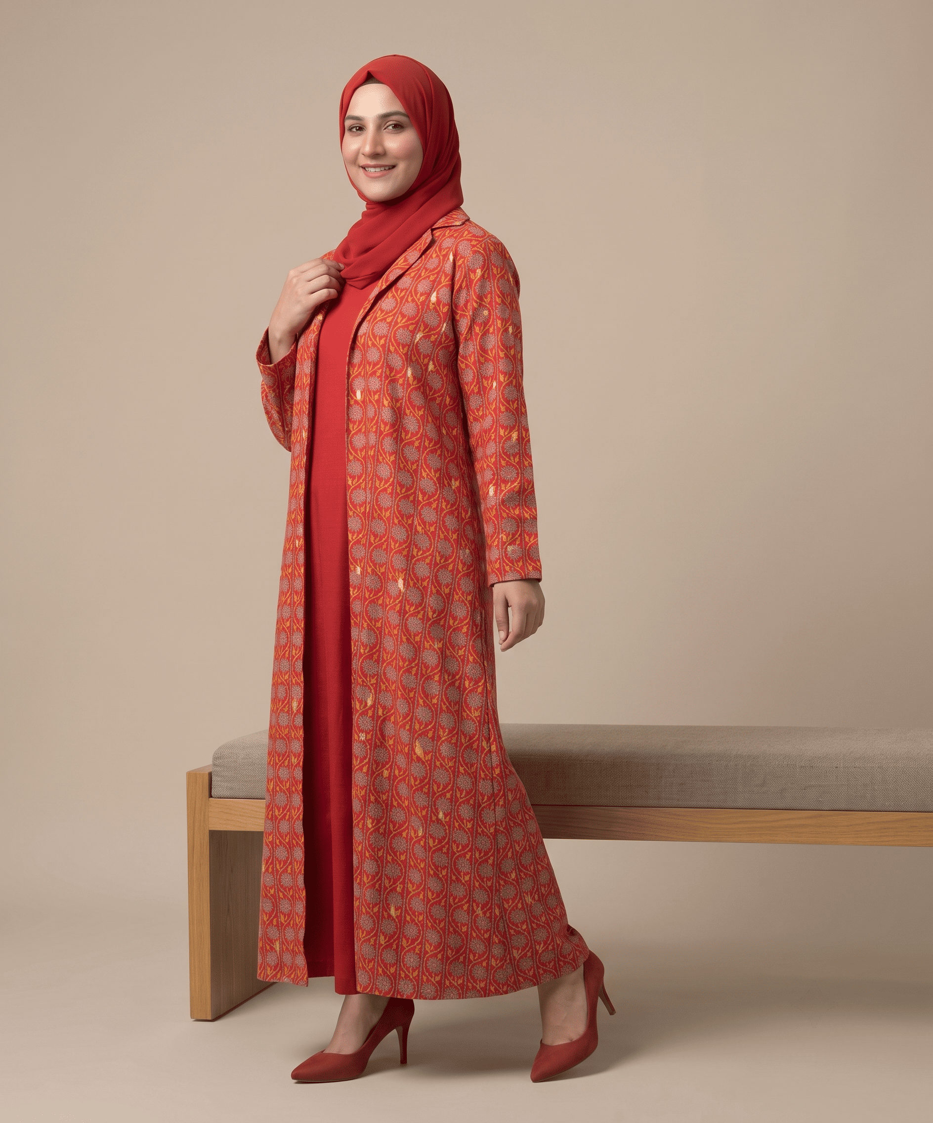 Front Open Gown With Lawn Inner