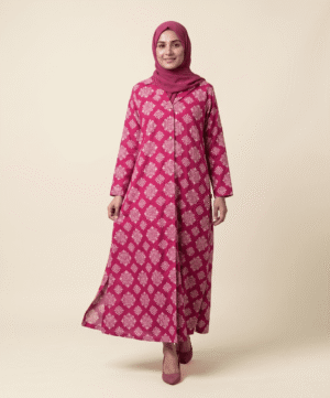 Front Open Cotton Gown with Lawn Inner
