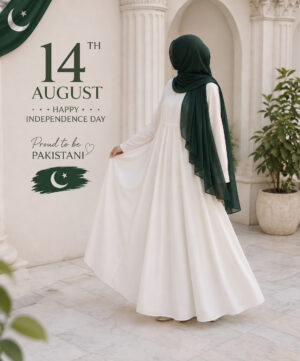 Umbrella Frock with Green Scarf