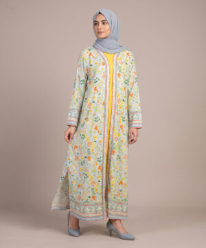 Embroidered Cotton Gown with Inner – Sky Blossom