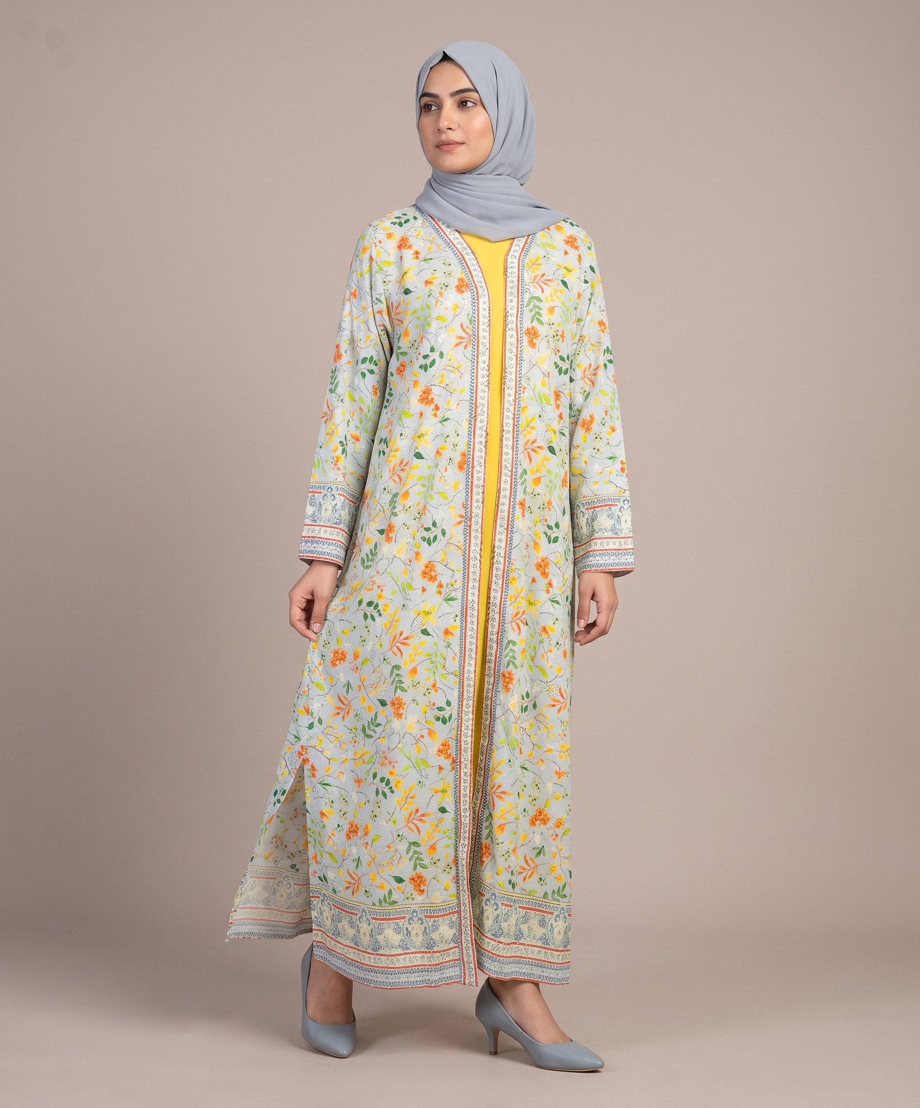 Embroidered Cotton Gown with Inner – Sky Blossom