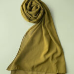 Georgette Scarf - MUSTARD OLIVE