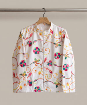 Women's Coat Embroidered White
