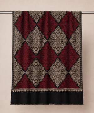 Pashmina Red & Black Embroidered Stoler