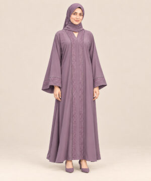 Front Open Abaya with Flared Bell Sleeves