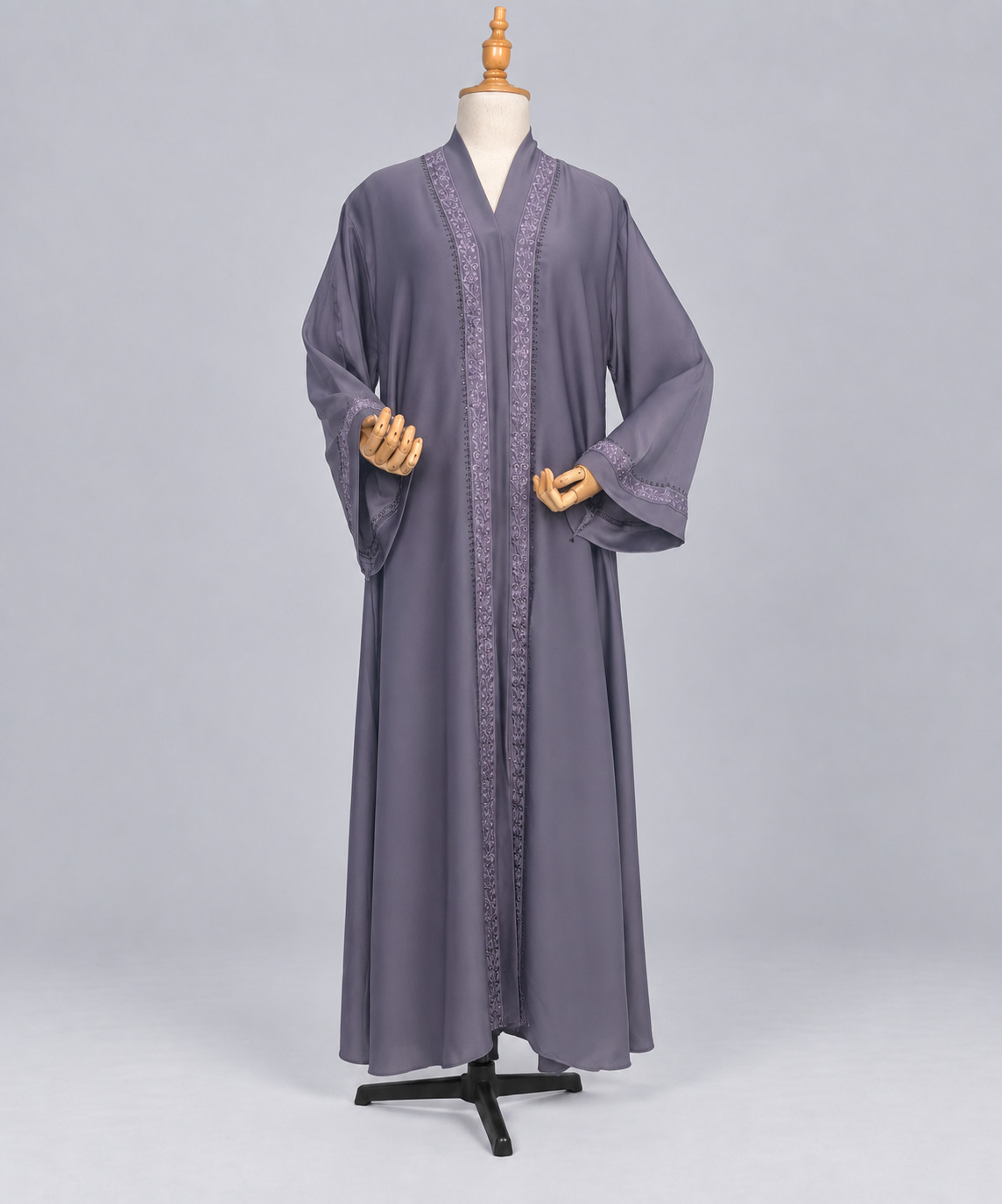 Front Open Abaya with Flared Bell Sleeves - Image 4