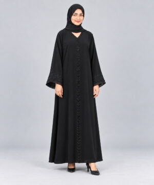 Premium Dubai Abaya with Black Cut Dana Handwork